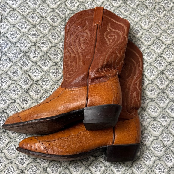 Tony Lama Brown Leather Men’s Western Cowboy Boots Size 12 D Workwear Classic main image 9